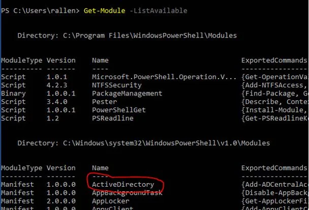 Check-Active-Directory-Module