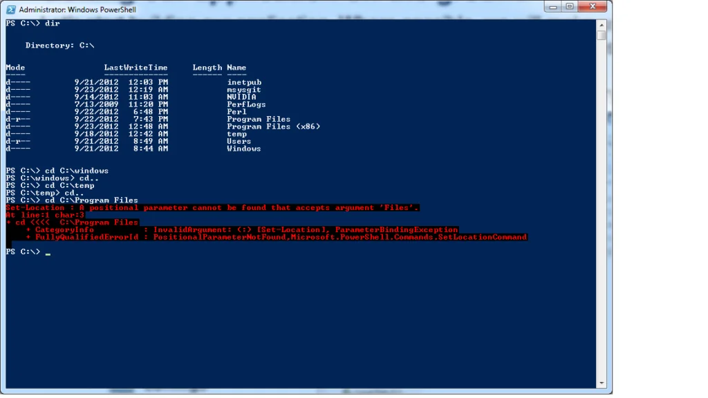 PowerShell error for a target path containing spaces