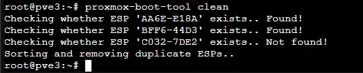 proxmox-boot-tool clean removing the warning
